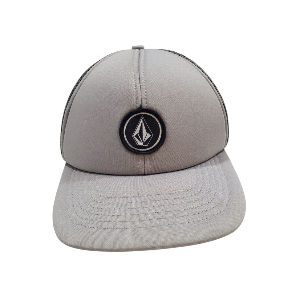 Volcom Hat Cap Mesh Trucker 6 Panel Mens Snapback Gray O/S Foam Patch Vintage